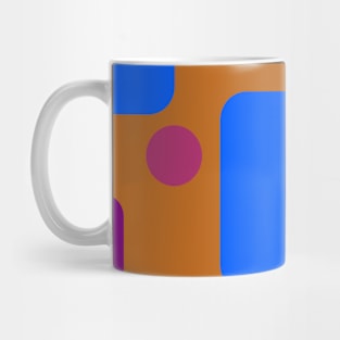 RRetro Abstract Dream Space in Deep Orange Blue and Magenta Mug